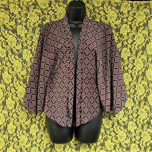 Boho Printed Batwing Kimono Cover Up - Picture 1 of 5